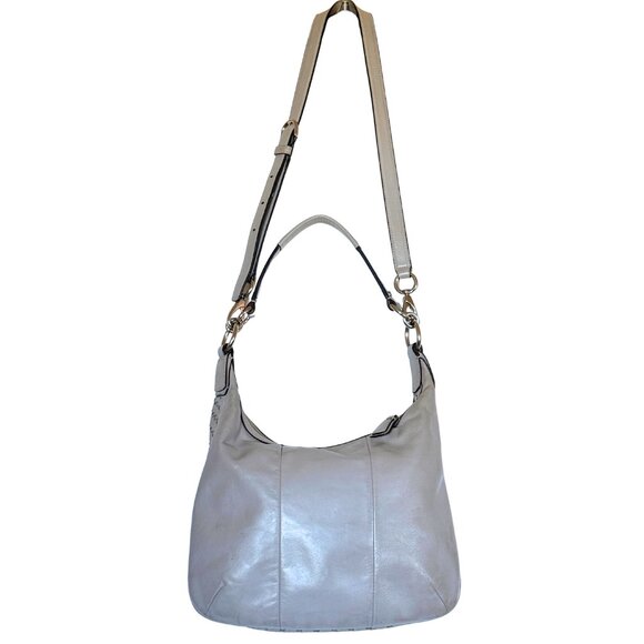 Coach Gray Woven Leather Shoulder Bag B1269-19314 Silver Hardware & Pink Satin - Picture 2 of 7